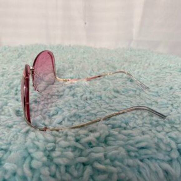 Rimless Pink Lens & Silver Sunglasses NWOT - Picture 11 of 11